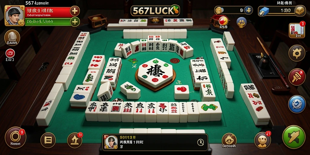 Tampilan gameplay menarik dari 567LUCK yang memperlihatkan papan Mahjong.