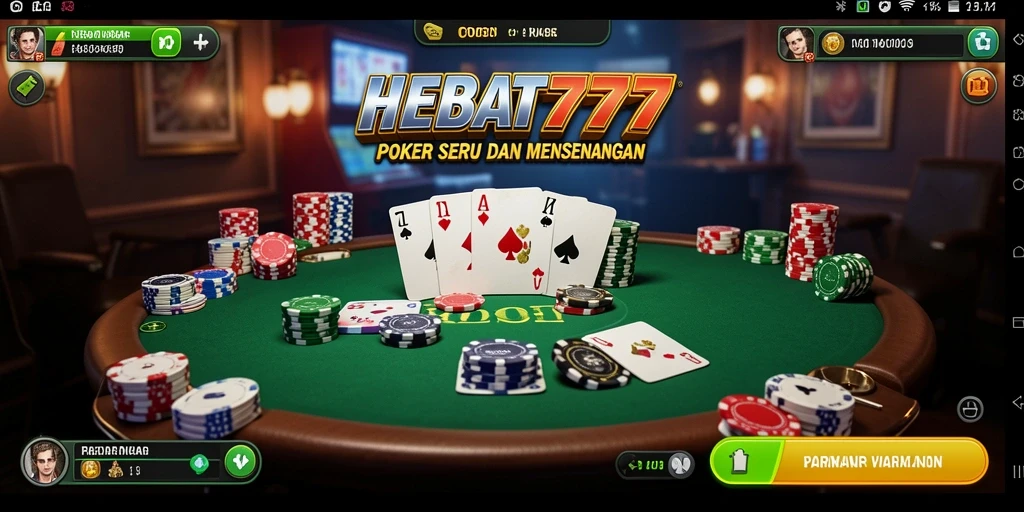 Tampilan gameplay HEBAT777 yang mendebarkan dalam permainan poker.