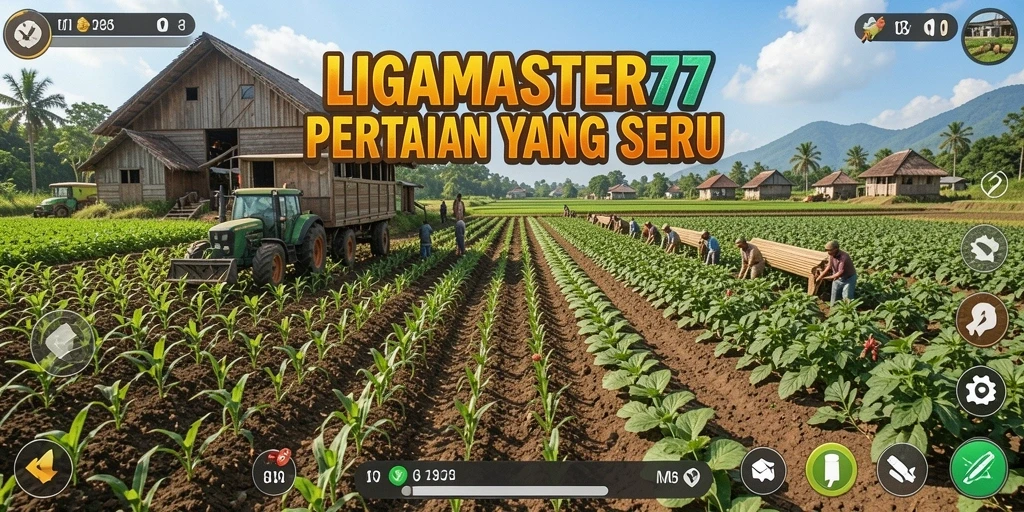 Tampilan gameplay menarik dari LIGAMASTER77 saat bertani.