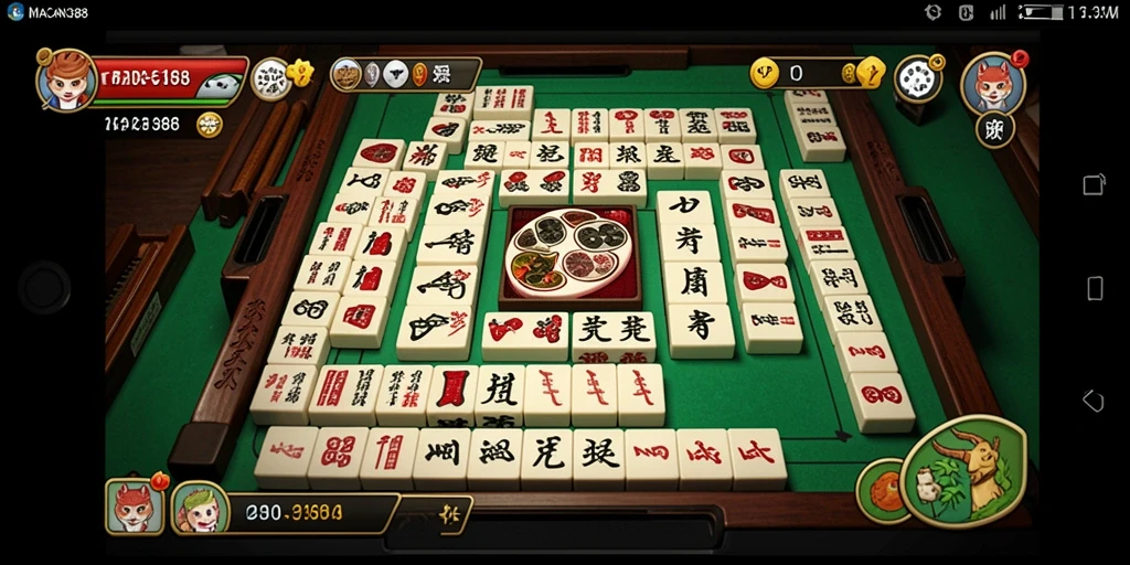 Tampilan gameplay menarik dari aplikasi Mahjong MACAN388.