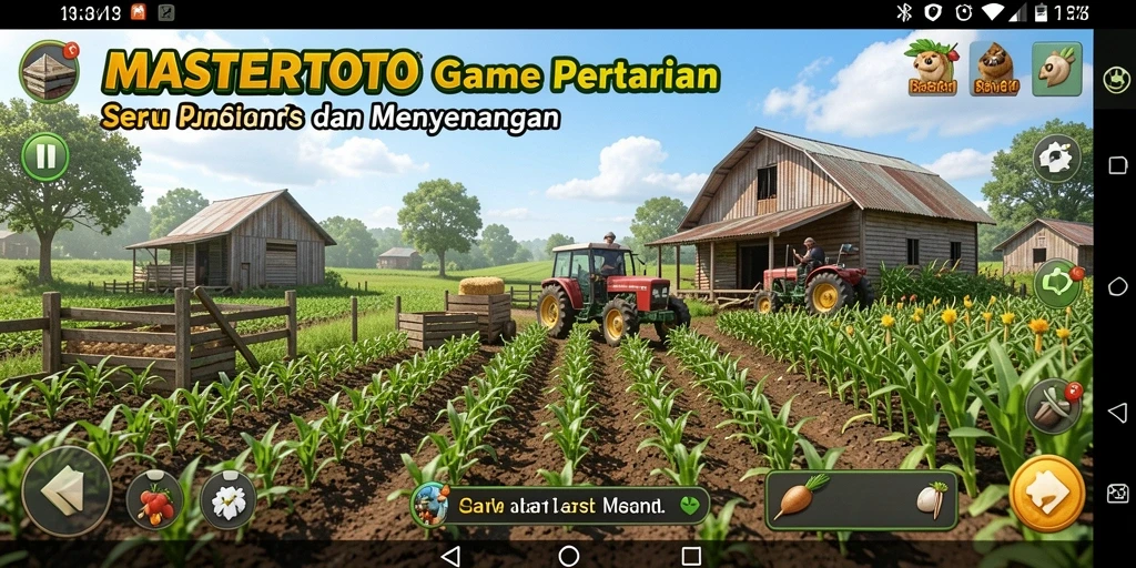 Screenshot gameplay MASTERTOTO yang menampilkan aktivitas pertanian.