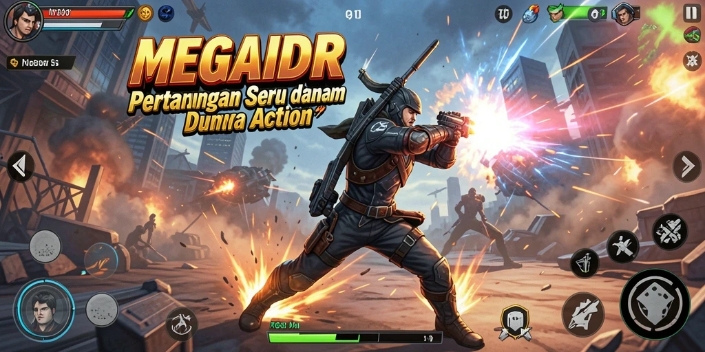 Gameplay seru dari MEGAIDR yang penuh aksi.