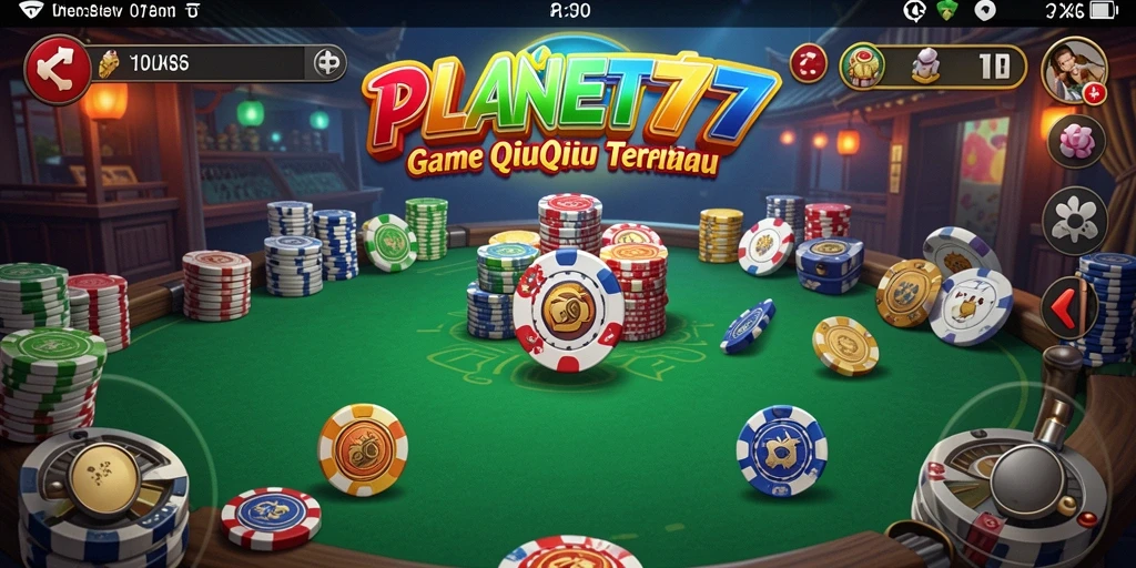 Screenshot gameplay PLANET77 yang menampilkan keseruan bermain QiuQiu.