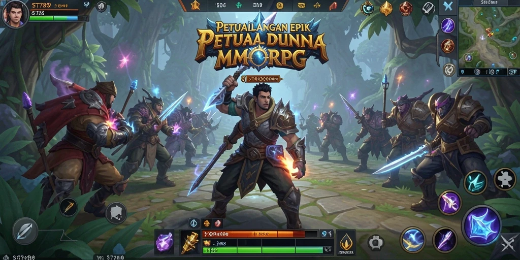 Gameplay ST789 yang mendebarkan dalam dunia MMORPG yang luas.