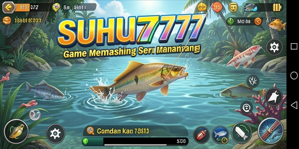 Screenshot gameplay SUHU777 yang menampilkan momen seru memancing ikan.
