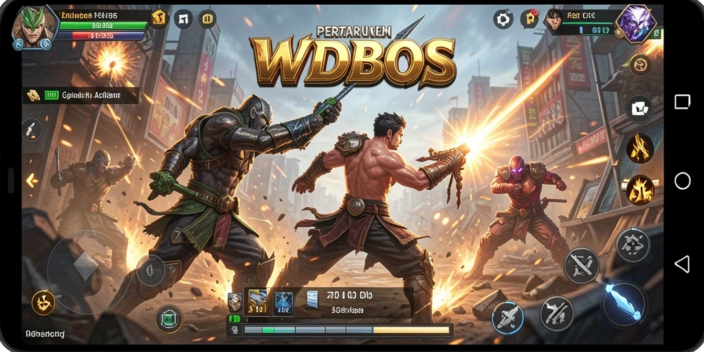 Tampilan aksi seru dalam gameplay WDBOS.