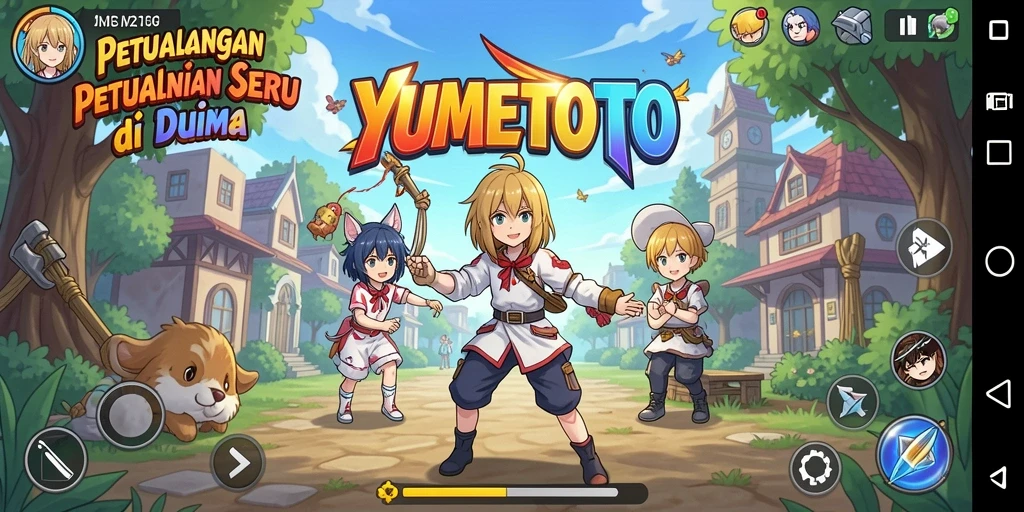 Tampilan gameplay seru dari YUMETOTO dengan karakter Anime menawan.